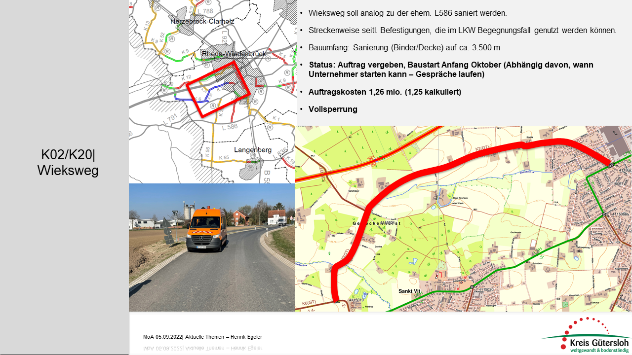 Sanierung Wieksweg Für Ein Sicheres Netz - Kreisstraße 20 Wieksweg ...